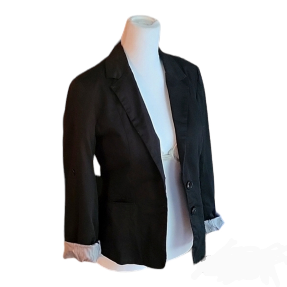 Cherish Fitted Black Blazer Striped Lining